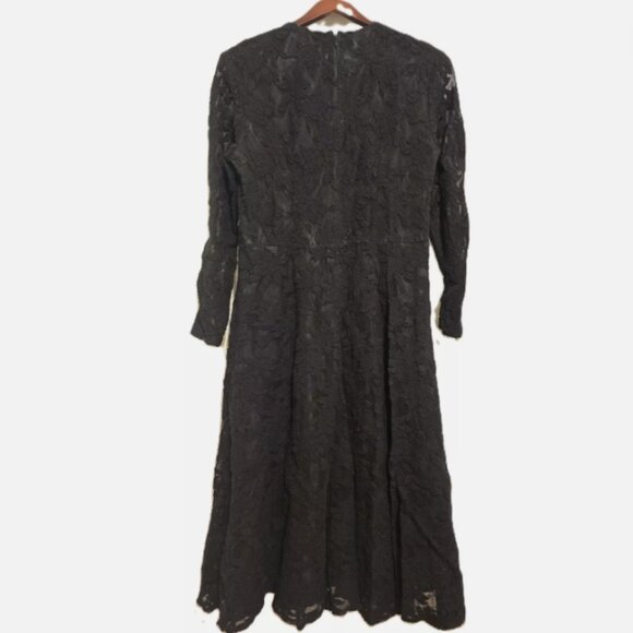 Women's Dress Pamela Milano Black Wool Lace Size 44/6 NWT - Picture 2 of 4